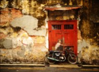 Boy on a motorcycle, Georgetown, Penang, Malaysia
