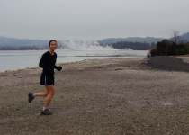 Running in Rotorua on a cloudy day