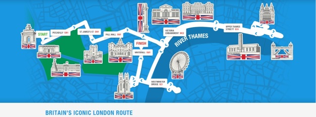 The British 10K Run London route